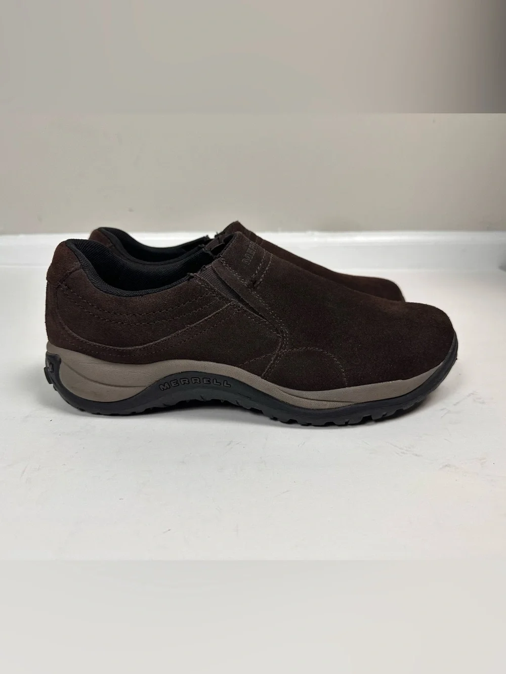 Merrell Jungle Moc Espresso Brown Suede Slip On Shoes Men’s 11